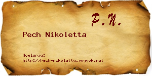 Pech Nikoletta névjegykártya